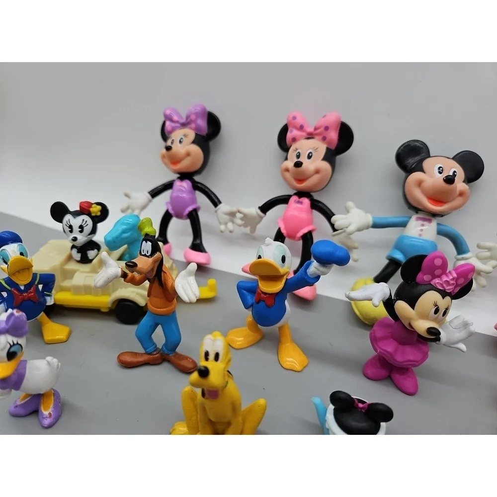 Minnie Mouse Mickey Mouse & Friends Plastic Poseable Figurines Vintage Lot Of 21